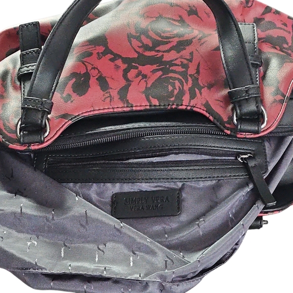 Simply Vera Vera Wang Black and Red Rose Shoulder Bag - Picture 4 of 10